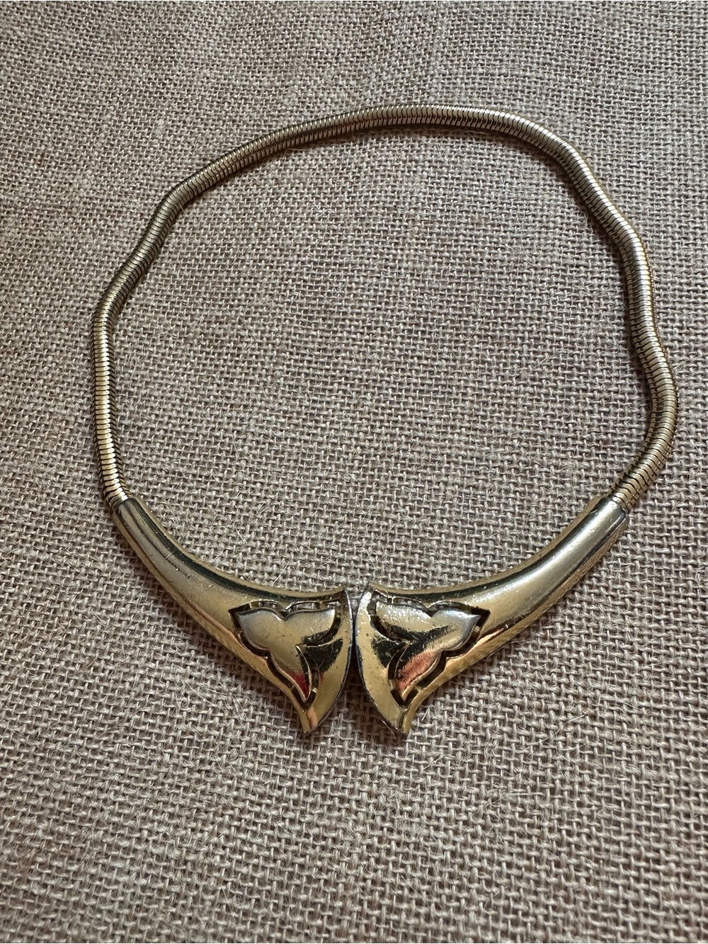 Vintage Trifari Gold Tone Choker Necklace
